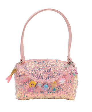Bari Lynn Sequin Mermaid Link Charm Bag