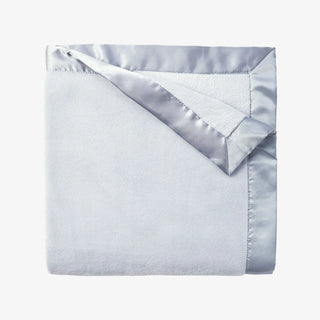 Satin Trim Flannel Fleece Blanket - Blue