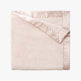 Satin Trim Flannel Fleece Blanket - Pink