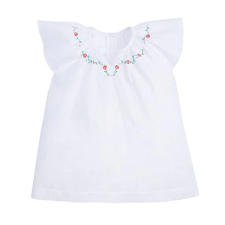 Little English Embroidered Blouse - Strawberry