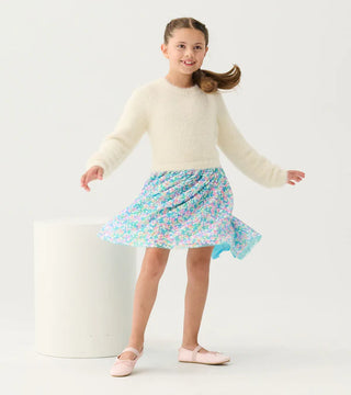 Cami Lace Fuzzy Mixed Sequin Skirt Dress
