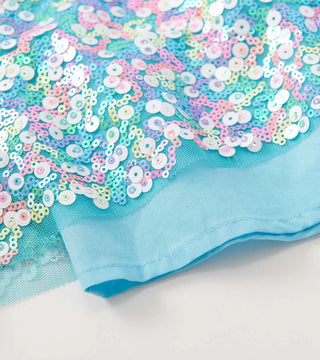 Cami Lace Fuzzy Mixed Sequin Skirt Dress
