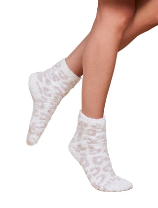 Barefoot Dreams CozChic In The Wild Socks- Cream Stone