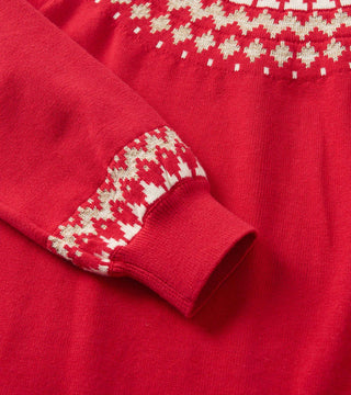 Hatley Holiday Red Fair Isle Swing Sweater Dress