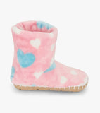 Hatley Big Hearts Pink Fuzzy Fleece Slippers