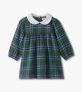 Hatley Green Holiday Plaid Puff Sleeve Pinafore Dress