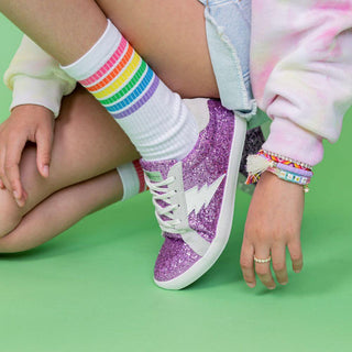 Little Chicken Sneaker -Ziggy Purple Glitter