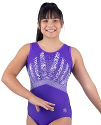 Snowflake Purple Camille Leotard with Stones