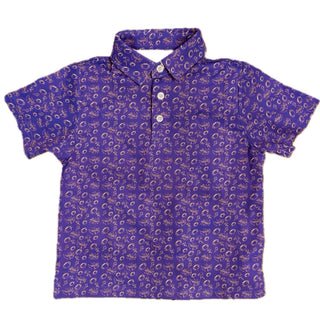 Purple/Gold Printed Dri Fit Gameday Polo - OLLY-OLLY EXCLUSIVE
