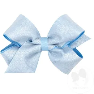 Wee Ones Medium Mirror Dot Grosgrain Overlay Bow