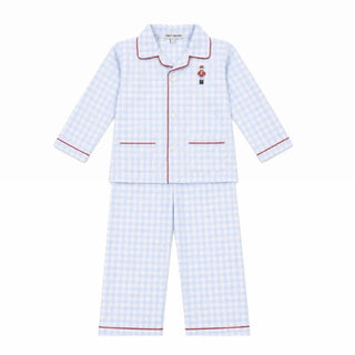 Sweet Dreams Nutcracker Embroidered Blue Plaid PJs