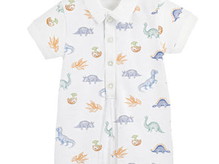 Baby Club Chic Baby Dino Romper w/ Collar
