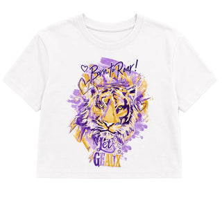 Born to Roar Tiger Custom Art Tee - Purple/Gold