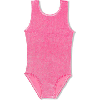 Girl Power Pink Velvet Sparkle Leotard