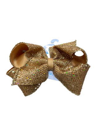 King Mesh Glitter Grosgrain Overlay Bow
