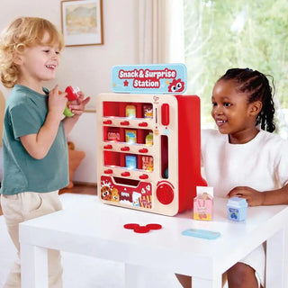 Hape toy vending machine with play snacks and capsule dispenser