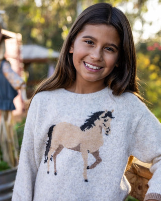 Camille Horse Sweater - Oatmeal