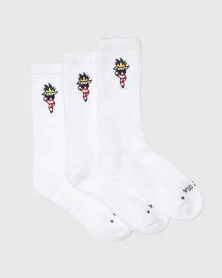 GOAT USA White 6Pk Freedom Ankle Socks