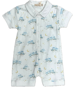 Baby Club Chic Little Train Romper w/ Collar