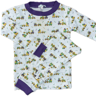 La Luna Mardi Gras Tractor Pajamas - 2 Pcs