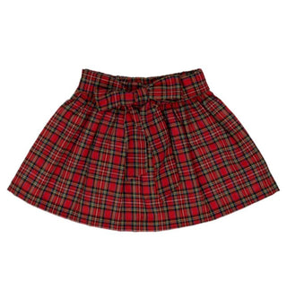 The Oaks Red Tartan Lacey Skirt with Bow at Waist