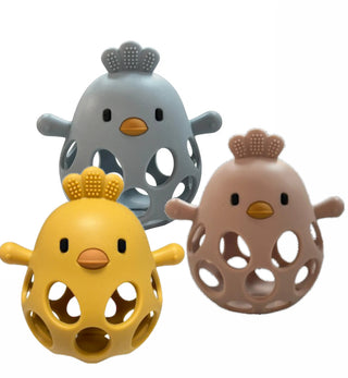 Three Hearts 3D Silicone Teether - Chicken