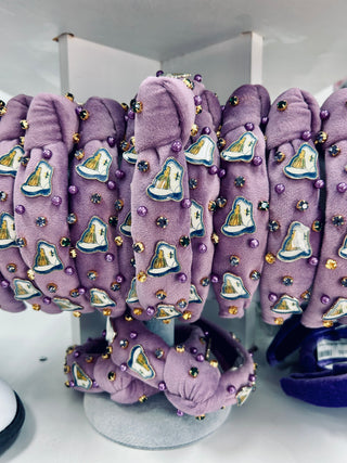 Velveteen Knotted Headband - Mardi Gras Marching Boots