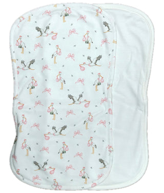 Baby Club Chic Welcome Baby Pink Burp Cloth Set