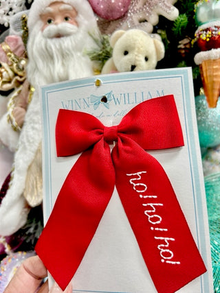 Winn + William Red Long Tail Bow - Ho! Ho! Ho!