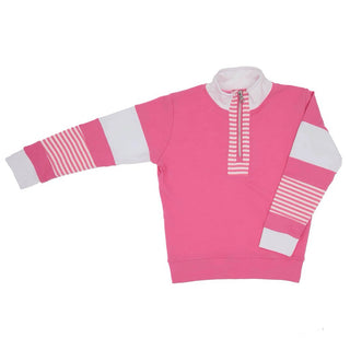 Azarhia Color Block Pink Long Sleeve Zip Sweatshirt