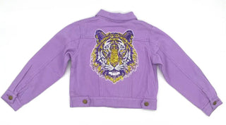 Tiger Face Lavender Denim Jacket