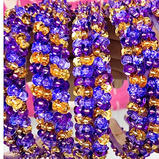 3D Sequin Gameday Headband - Purple/Gold (Olly Olly Exclusive)