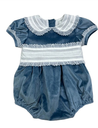 Lulu Bebe Blue Velvet Bubble with Lace