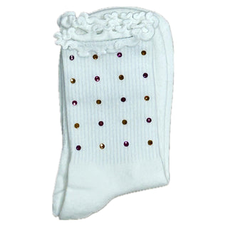 Blended Spirit Purple and Gold Stoned Gameday Socks