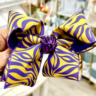Karen's Creations Purple/Gold Overlay Bows
