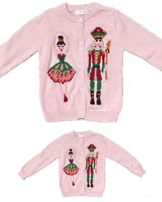 Lulu Bebe Pink Nutcracker Button-Front Cardigan