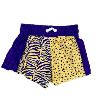 Azarhia Paws and Stripes Gameday Color Block Shorts - Tigers