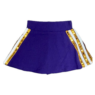 Purple/Gold Sequins Side Skort Set
