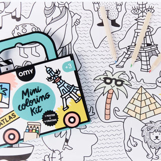 OMY Travel Atlas Mini Coloring Kit