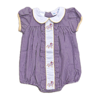 Purple and Gold Tigers Gingham Milly Bubble