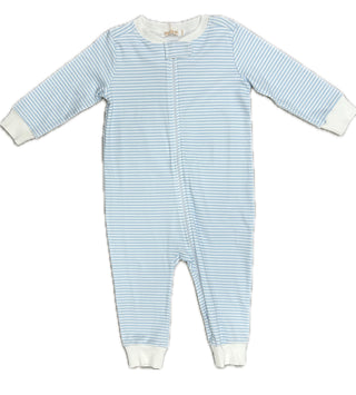 Baby Club Chic Light Blue Stripes Zipper Romper