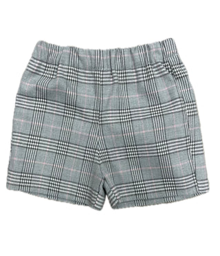 Pink And Grey Plaid Lined Shorts