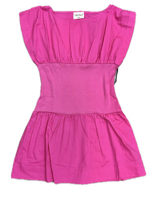 Tenly Poplin Kimono Mini Dress - Dragon Fruit
