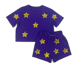 Blended Spirit Purple/Gold Star Short Set