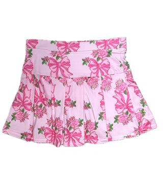 Azarhia Gathered Skort - Pink Bows