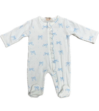 Baby Club Chic Blue Pretty Bows Footie w Ruffle
