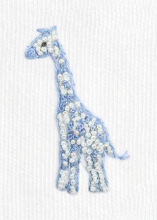 LydaBaby Safari Baby Boy Hand Embroidered Footie with Snaps