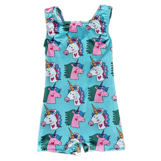 Aqua Unicorn Velvet Playsuit