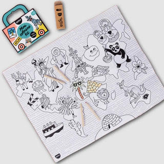 OMY Travel Atlas Mini Coloring Kit