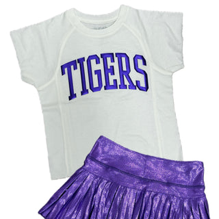 Custom Edgy Graphic Shirt: TIGERS - Metallic Purple